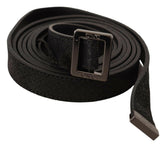 Costume National Black Leather Metal Buckle Waist Belt -   -  Costume National.